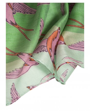 Палантин Женский SN40-OISEAUX/BLEU.CIEL